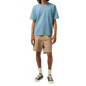 NEW CORRIDOR heavy twill pleated short in khaki